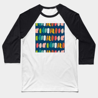 Rainbow Color Swatches on Navy Baseball T-Shirt